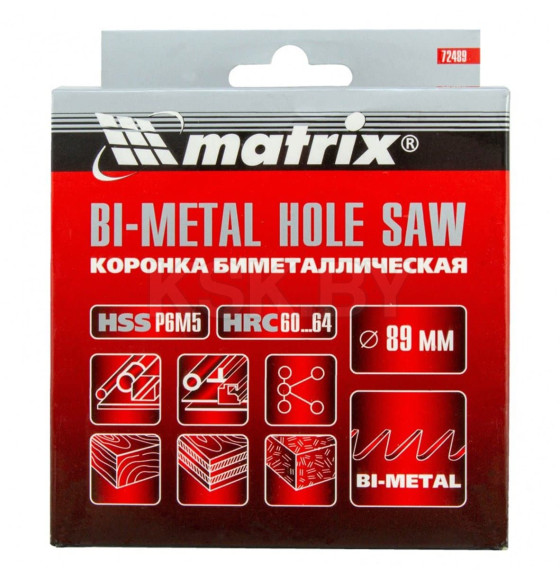 Коронка биметаллическая 89 мм BIMETAL Matrix 72489 (72489) 