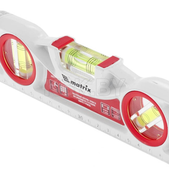 Уровень  600 мм алюминиевый литой, фрезерованный, 3 глазка, две ударные площадки Matrix 34911 (34911) 