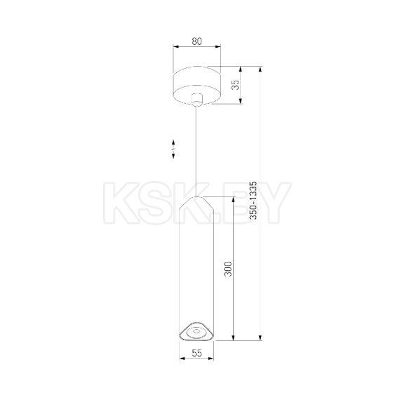 Светильник подвесной светодиодный Trio 12W 3000K черный 50310 LED (a067067) 