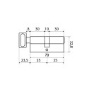 Цилиндровый механизм Стандарт MAX70 (35x35В) SN,перф.ключ/верт. (14796) 