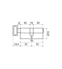 Цилиндровый механизм Стандарт MAX70 (35x35В) SN,перф.ключ/верт.