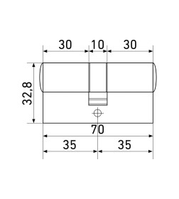Цилиндровый механизм Стандарт MAX 70 (35х35) SN перф.ключ/ключ