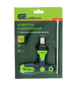 Отвертка реверсивная комбинированная PH2/SL6 CrV Сибртех 13364