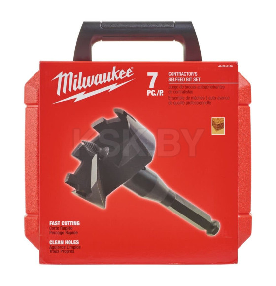 Набор самоврезающихся насадок (сверл) по дереву Milwaukee 25-65 mm (7 шт.) (49220130) 