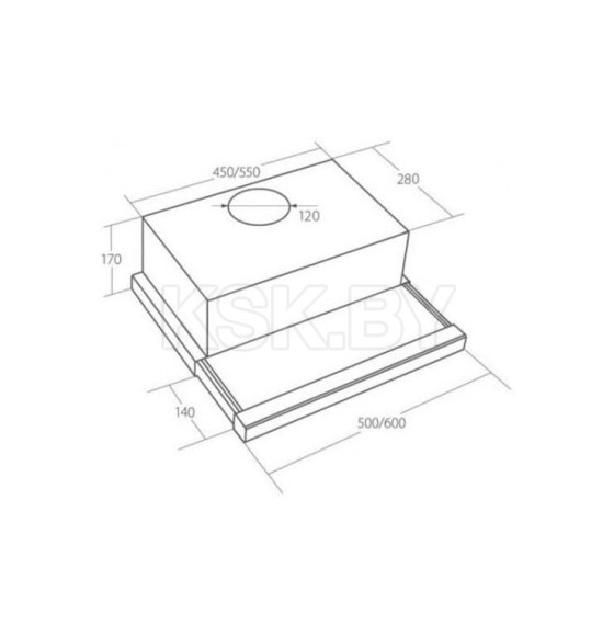 Вытяжка кухонная Akpo Light Eco Glass Twin 50 wk-7 бежевый