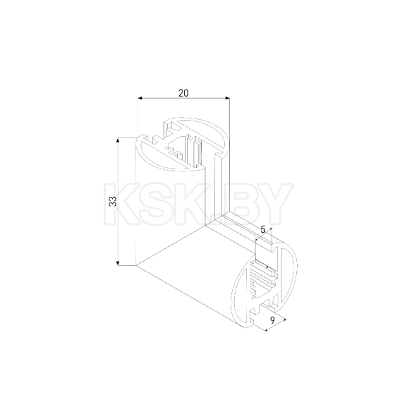 Коннектор угловой внутренний для накладного шинопровода Round черный Mini Magnetic 85216/00 (a067579) 