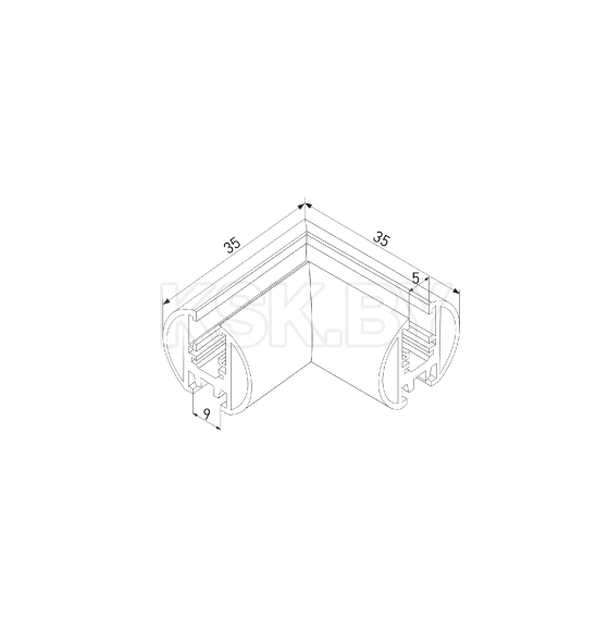 Коннектор угловой для накладного шинопровода Round черный Mini Magnetic 85215/00 (a067578) 