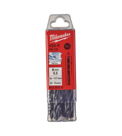 Сверло по металлу HSS-R MILWAUKEE D 8,5x75x117 (10 шт.)
