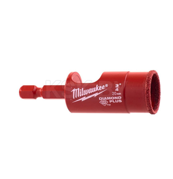 Коронка алмазная 20мм по керамограниту Milwaukee DIAMOND PLUS (49560515) 