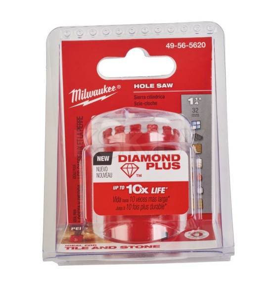 Коронка алмазная 32мм по керамограниту Milwaukee DIAMOND PLUS (49565620) 