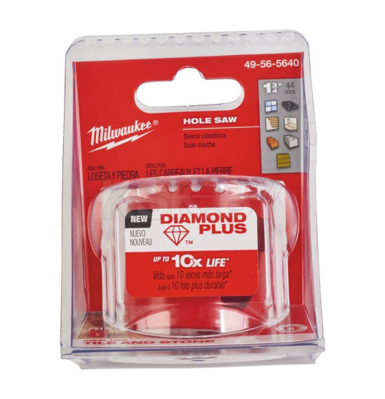 Коронка алмазная 44мм по керамограниту Milwaukee DIAMOND PLUS (49565640) 