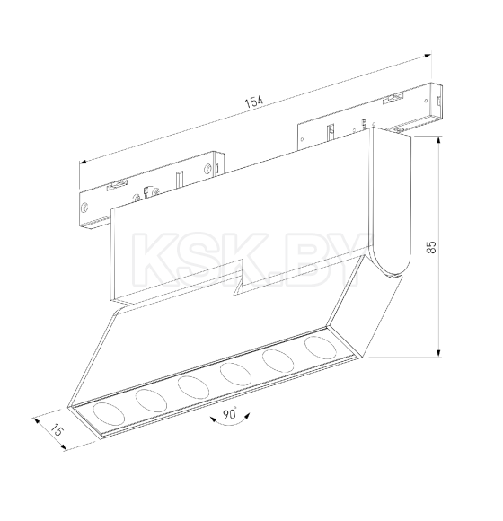 Светильник трековый 6W 3000K черный Mini Magnetic 85207/01 (a067279) 