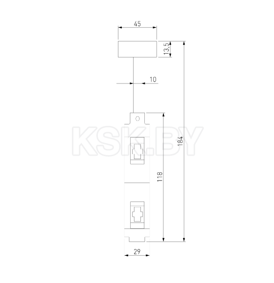 Декоративная стойка двойная 184 мм SMALL Esthetic Magnetic 85144/00 (a065436) 