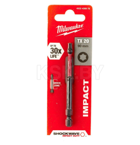 Бита TORX TX20x90мм ударная Milwaukee Shockwave (4932430878) 