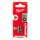 Бита TORX TX25х25мм ударная Milwaukee Shockwave (2 шт.) (4932430879) 