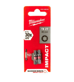 Бита TORX TX27х25мм ударная Milwaukee Shockwave (2 шт.)