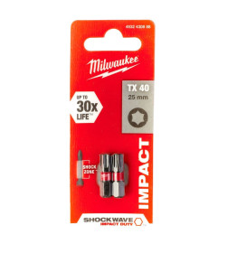 Бита TORX TX40x25мм ударная Milwaukee Shockwave (2 шт.)