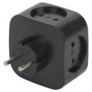 Разветвитель на 4 розетки 220V + 2xUSB 2400mA, без заземления 10А (черный) Эра SP-4-USB-B (SP-4-USB-B) 