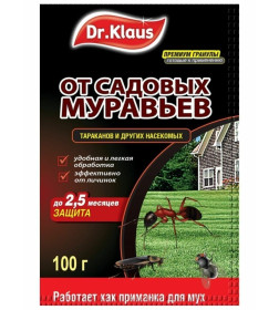 Гранулы от МУРАВЬЕВ и других насекомых (тараканов, мух) Dr.Klaus, 100 г