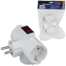 Разветвитель сетевой с выключателем с-з 3 гнезда 16А 3500Вт белый S-GES3-16TR Uniel (UL-00005800) 