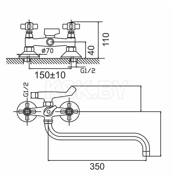 Смеситель для ванны GOTA ROCIO Blanes G324510 (324510-GOTA) 