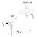 Смеситель для ванны GOTA ROCIO Cordoba G135710 (135710-GOTA) 