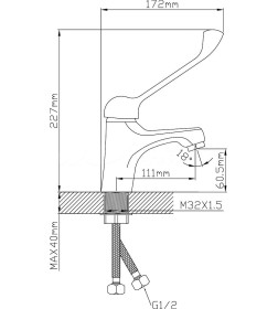 Смеситель для умывальника хирург GOTA ROCIO Medical G211010