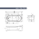Ванна акриловая 170х75 см Ventospa Aqua La   (без ног)