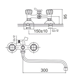 Смеситель для ванны GOTA ROCIO Orio G344510