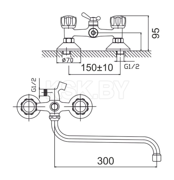 Смеситель для ванны GOTA ROCIO Orio G344510 (344510-GOTA) 