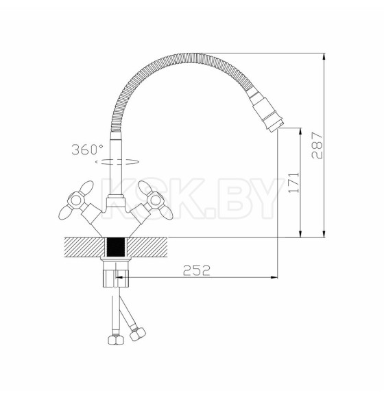 Смеситель для кухни АНТЕЙ Радуга желтый 5870712 (5870712-ANT) 