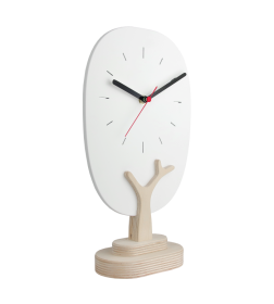 Часы настольные, натуральное дерево, размер  70 Х 300 Х 170 мм, цвет белый