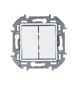 Переключатель на два направления двухклавишный белый INSPIRIA Legrand