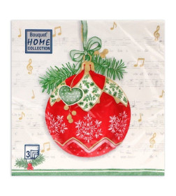 Салфетки декоративные 33 х 33 см, 3 слоя, (20 шт)"Музыкальный шар" Home Collection Classic