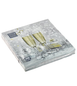 Салфетки декоративные 33 х 33 см, 3 слоя, (20 шт) "Брызги шампанского" Home Collection Classic