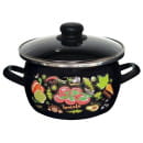 Кастрюля эмалированная "Черный/Черри" 4,0 л (форма сфера) САНТЭКС 1-2440112(Черн)"Черр" (1-2440112(Черн)"Черр") 
