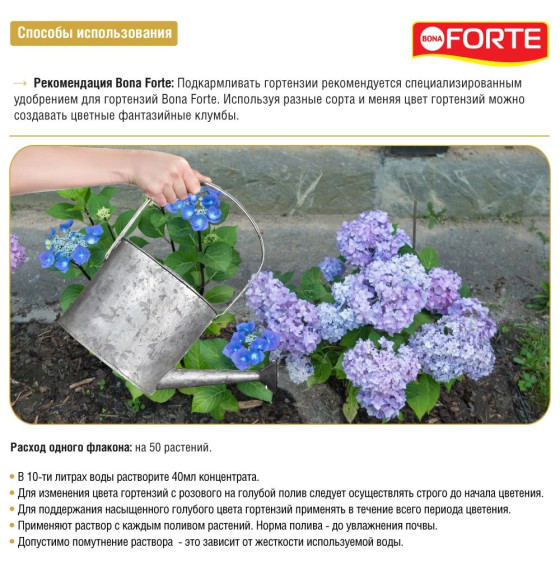 Средство для изменения цвета гортензий Bona Forte 