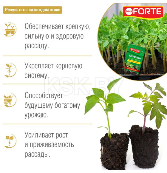 Удобрение жидкое минеральное Для рассады Bona Forte Красота 10 мл