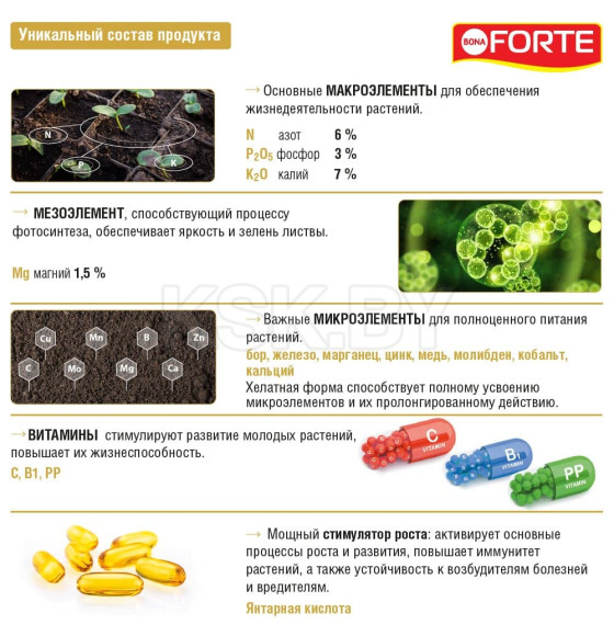 Удобрение жидкое минеральное Для рассады Bona Forte Красота 10 мл