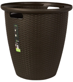 Кашпо напольное 470 мм/50 л с внутренним горшком 27 л (горький шоколад) Rattan InGreen ING6216ГШК
