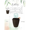 Кашпо напольное 470 мм/50 л с внутренним горшком 27 л (горький шоколад) Rattan InGreen ING6216ГШК (ING6216ГШК) 