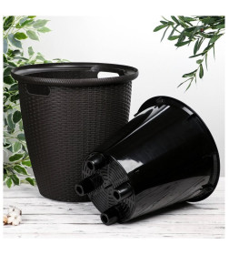 Кашпо напольное 470 мм/50 л с внутренним горшком 27 л (горький шоколад) Rattan InGreen ING6216ГШК