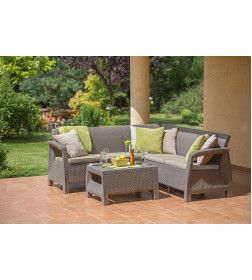 Набор мебели (скамья угловая, столик) СORFU II relax set CAPCNO-STD капучино