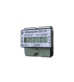 Счетчик электронный на 1 фаза 201.8 5-80А 230В ЖКИ табло на DIN рейку 1 тариф Mercury