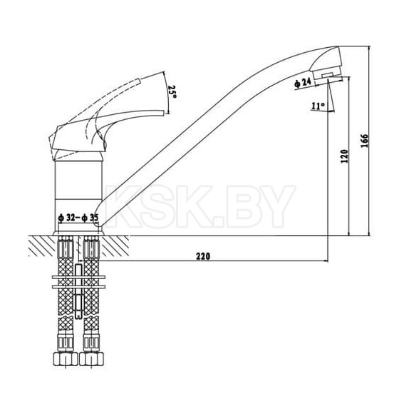 Смеситель для кухни Gross Aqua Base, 3210258С-G0110 (3210258С-G0110) 