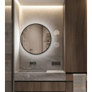 Зеркало круглое с черной УФ-окантовкой и подсветкой, 60 см UV LED Emze (LED.UV.60.60.CHE) 