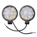 Фара светодиодная OFF ROAD 84*84(100)*17мм круглая 12V/24V 27W 6000К SKYWAY компл 2 шт 9 диодов (S07201096) 