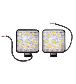 Фара светодиодная OFF ROAD 85*85(102)*19мм квадратная 12V/24V 27W 6000К SKYWAY компл 2 шт 9 диодов