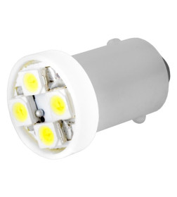 Автолампа диод T8,5 (T4W) 12V 4 SMD BA9s 1-конт Белая SKYWAY комп.10 шт габарит/стоп/салон/номер