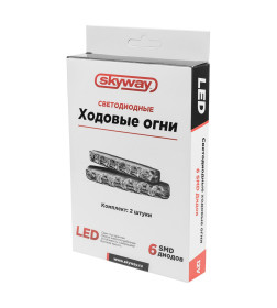 Ходовые огни SKYWAY 12V 6 SMD диодов (~155*33*17мм) 2шт